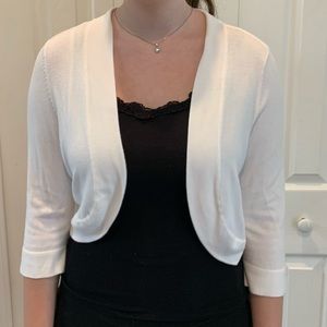 Jessica Howard white cropped cardigan size L